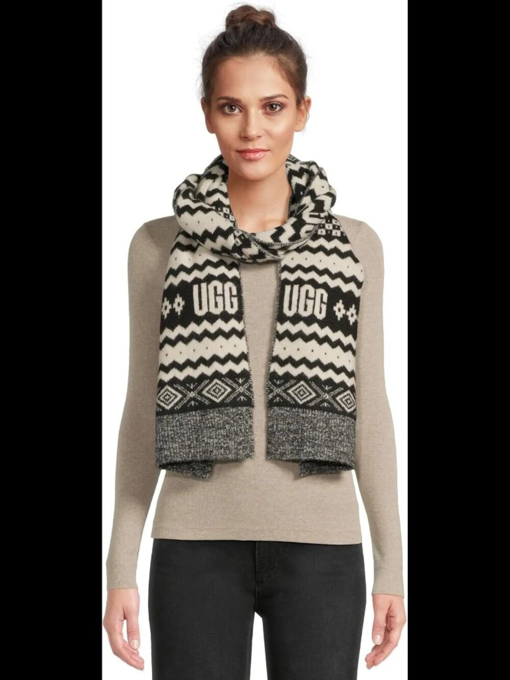 UGG $98 Uggisle Scarf Black Multi NWT!